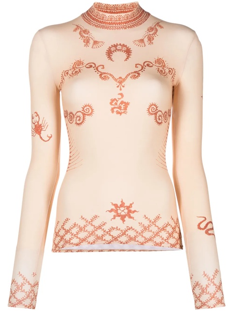Marine Serre Regenerated Second Skin top - Neutrals - zdjęcie produktu nr 1