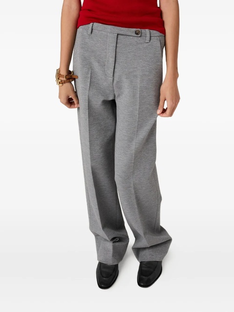 Miu Miu embroidered-logo trousers - Grey - zdjęcie produktu nr 2