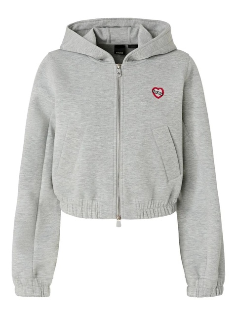 PINKO logo-embroidered hoodie - Grey - zdjęcie produktu nr 1