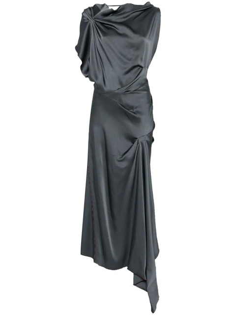 Victoria Beckham asymmetric draped midi dress - Grey - zdjęcie produktu nr 1