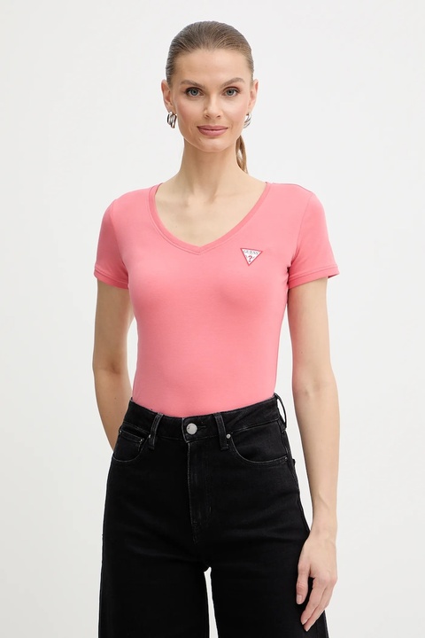 Guess t-shirt damski kolor pomarańczowy W2YI45 J1314 - zdjęcie produktu nr 1