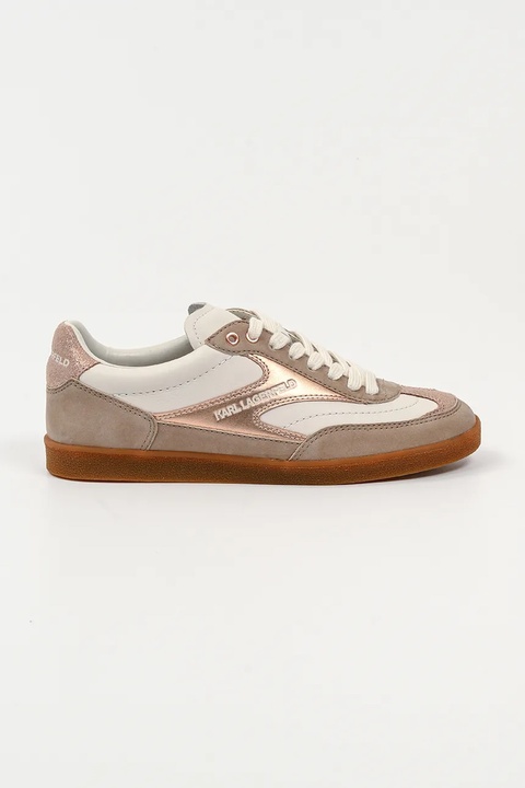 Karl Lagerfeld sneakersy skórzane KANDIDATE damskie kolor beżowy KL63855 - zdjęcie produktu nr 1