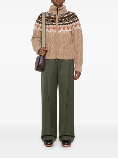 Moncler Grenoble patterned-jacquard puffer jacket - Brown - zdjęcie produktu nr 1