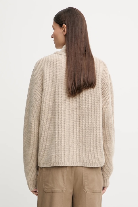 G-Star sweter wełniany 0 damski kolor beżowy ciepły z golfem D27730.D770 - zdjęcie produktu nr 2