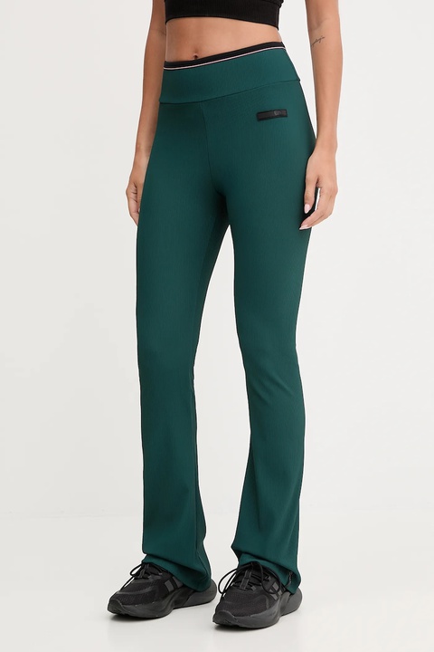 EA7 Emporio Armani legginsy treningowe damskie kolor zielony gładkie AF15721.7W000577 - zdjęcie produktu nr 1
