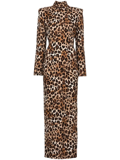 Rowen Rose leopard-print maxi dress - Brown - zdjęcie produktu nr 1