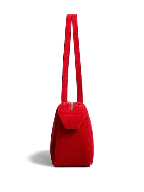KHAITE Simona suede shoulder bag - Red - zdjęcie produktu nr 2