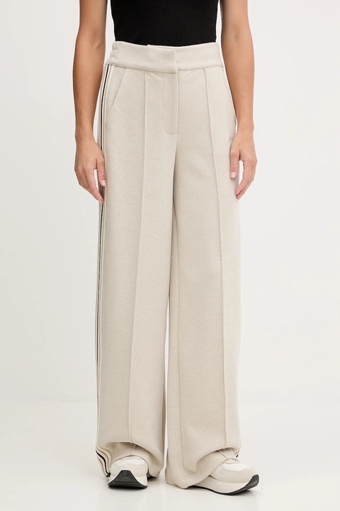 Guess spodnie dresowe z domieszką wełny MURIEL damskie kolor beżowy z aplikacją V5BB16 KCX52 - zdjęcie produktu nr 1