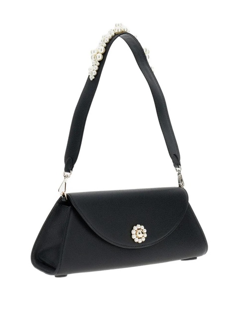 Simone Rocha pearl-embellished clasp shoulder bag - Black - zdjęcie produktu nr 2