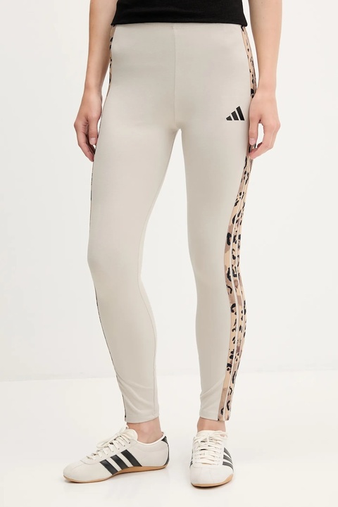 adidas legginsy Animal damskie kolor beżowy z aplikacją JM1867 - zdjęcie produktu nr 1