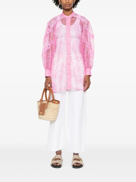 Charo Ruiz Ibiza Lumie balloon-sleeve lace shirt - Pink - zdjęcie produktu nr 2