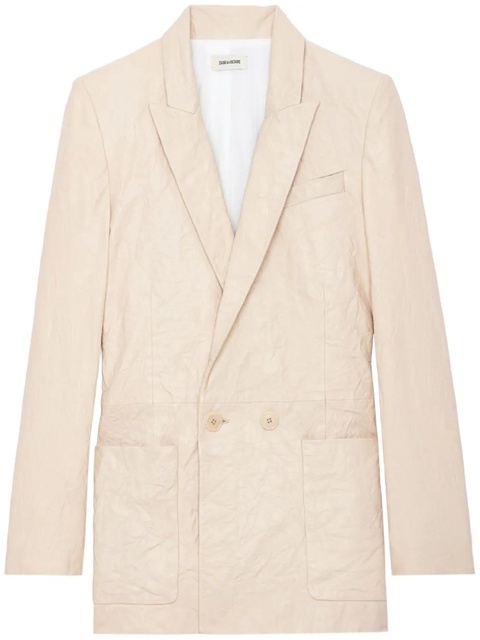 Zadig&Voltaire peak-lapel leather blazer - Neutrals - zdjęcie produktu nr 1