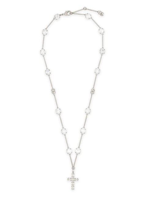 Dolce & Gabbana crystal-embellished cross-pendant necklace - Silver - zdjęcie produktu nr 2