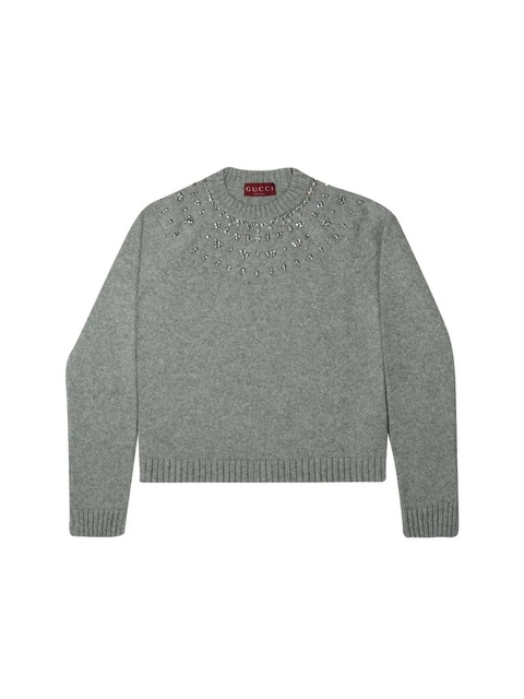 Gucci embellished crew-neck sweater - Grey - zdjęcie produktu nr 2