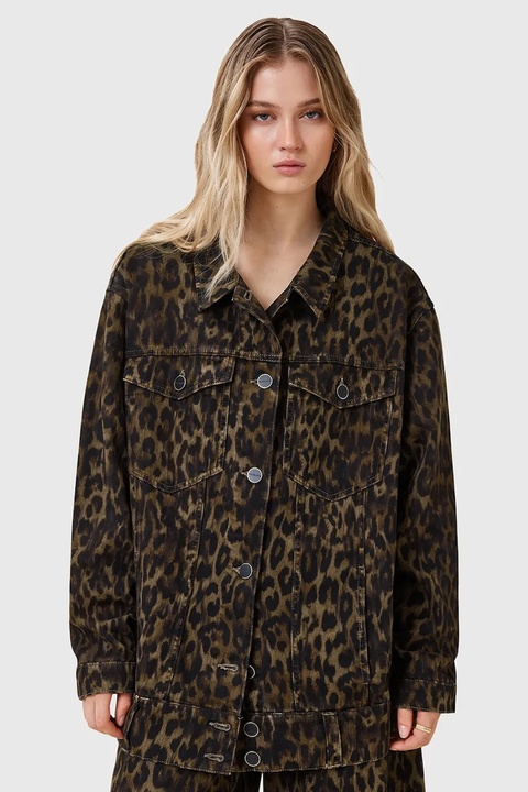 AllSaints kurtka jeansowa WILLOW kolor multicolor przejściowa oversize W027OD - zdjęcie produktu nr 1
