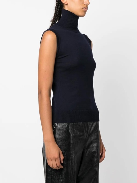 Sportmax roll-neck virgin-wool vest - Blue - zdjęcie produktu nr 2