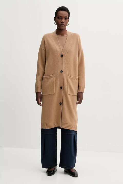 Weekend Max Mara kardigan wełniany GODEZIA damski kolor beżowy lekki 2525346042600 - zdjęcie produktu nr 1