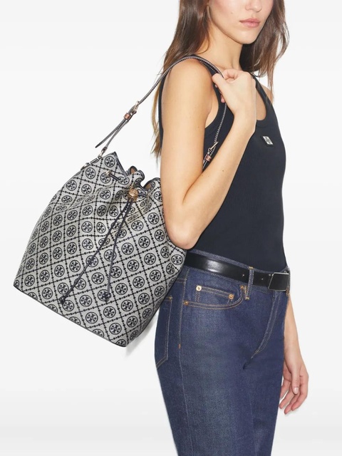 Tory Burch T Monogram bucket bag - Blue - zdjęcie produktu nr 2