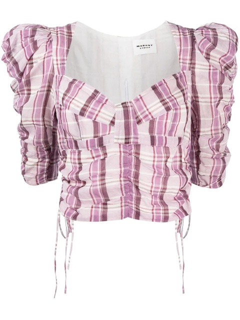MARANT ÉTOILE checked printed top - Purple - zdjęcie produktu nr 1