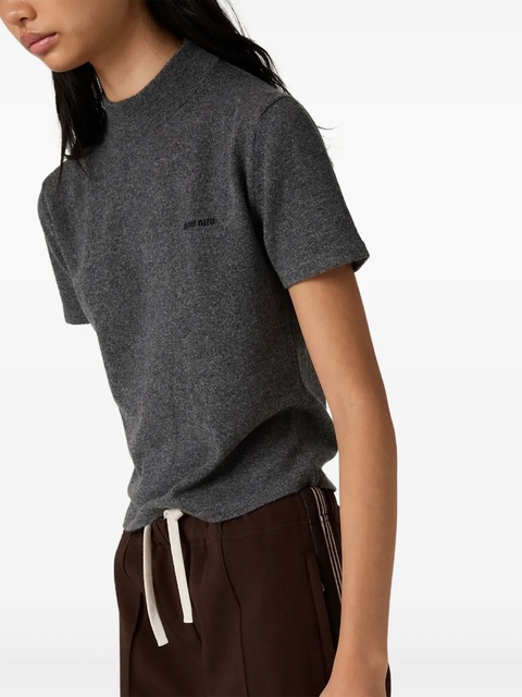 Miu Miu ribbed mock-neck cashmere sweater - Grey - zdjęcie produktu nr 2