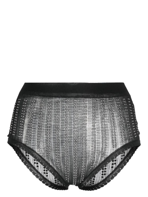 Rabanne bead-embellished high waist briefs - Black - zdjęcie produktu nr 1