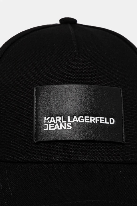 Karl Lagerfeld Jeans czapka z daszkiem bawełniana kolor czarny z nadrukiem A1W33002 - zdjęcie produktu nr 1