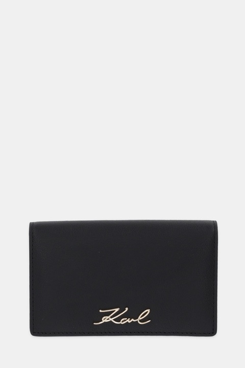 Karl Lagerfeld portfel skórzany K/SIGNATURE damski kolor czarny B1W32035 - zdjęcie produktu nr 1