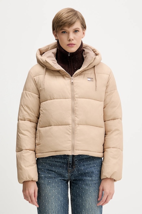 Tommy Jeans kurtka kolor beżowy zimowa DW0DW21625 - zdjęcie produktu nr 2