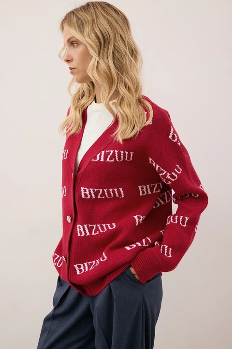 Bizuu kardigan bawełniany KYLE damski kolor bordowy KYLE BORDOWY - zdjęcie produktu nr 2