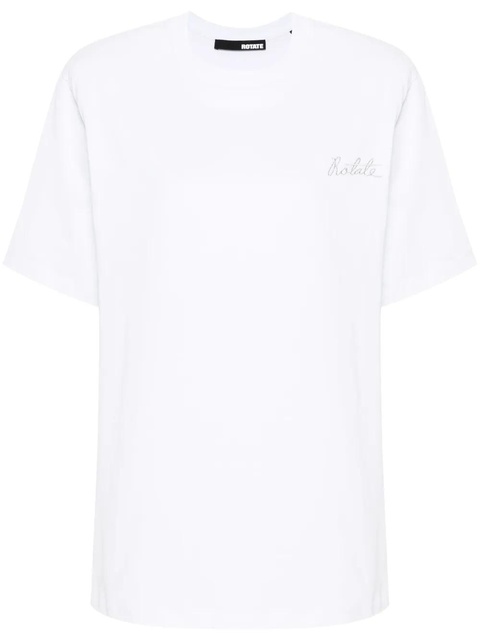 ROTATE BIRGER CHRISTENSEN logo-embroidered organic cotton T-shirt - White - zdjęcie produktu nr 1