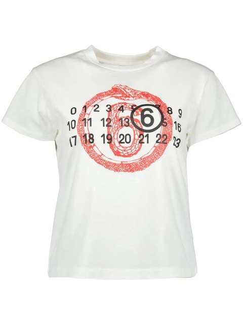 MM6 Maison Margiela numbers-motif T-shirt - White - zdjęcie produktu nr 1