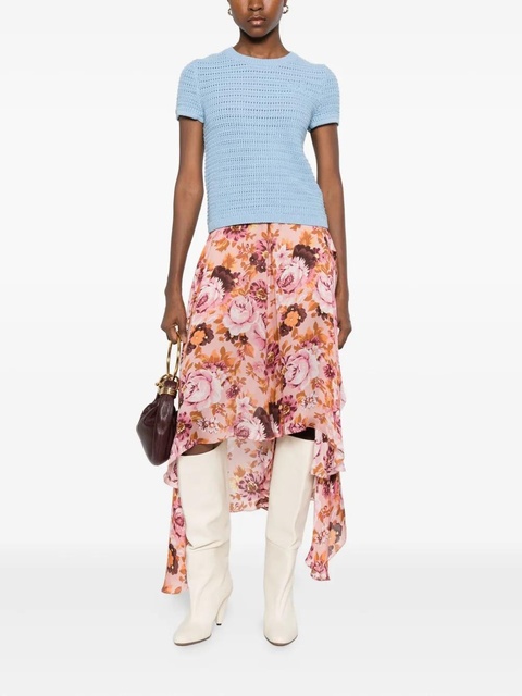 Chloé floral-print ruffled skirt - Pink - zdjęcie produktu nr 2