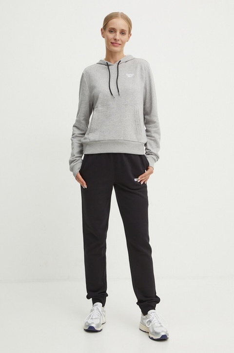 Reebok bluza damska kolor szary z kapturem melanżowa 100075635 - zdjęcie produktu nr 1
