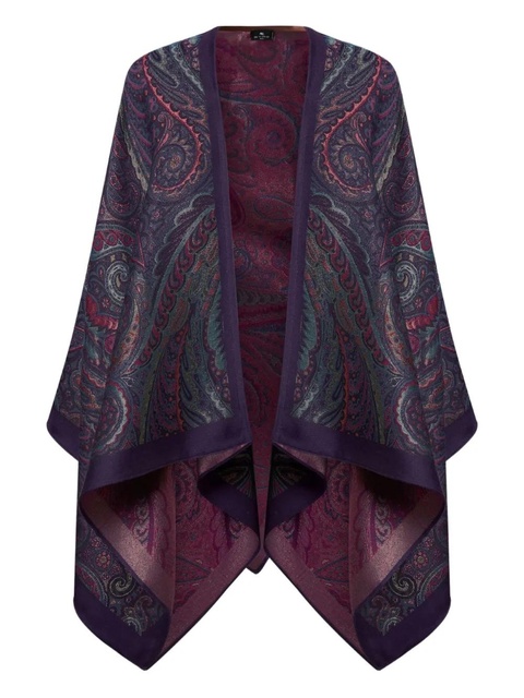 ETRO paisley open-front cape - Blue - zdjęcie produktu nr 1