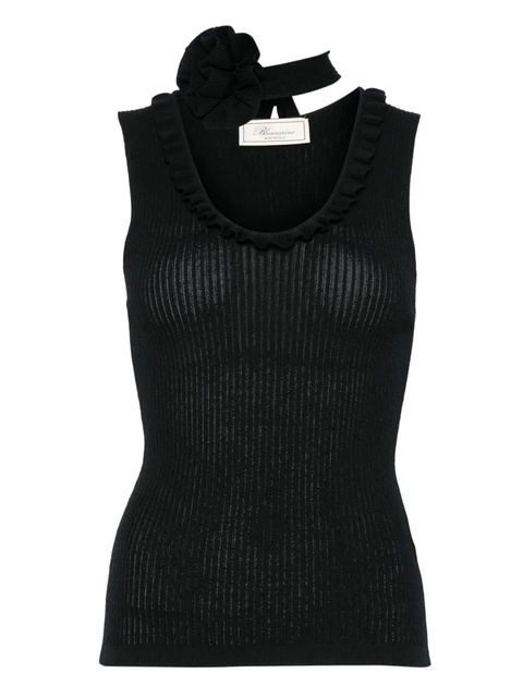 Blumarine ribbed top - Black - zdjęcie produktu nr 1