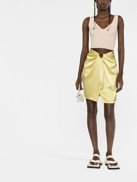 Nanushka draped satin mini skirt - Yellow - zdjęcie produktu nr 1