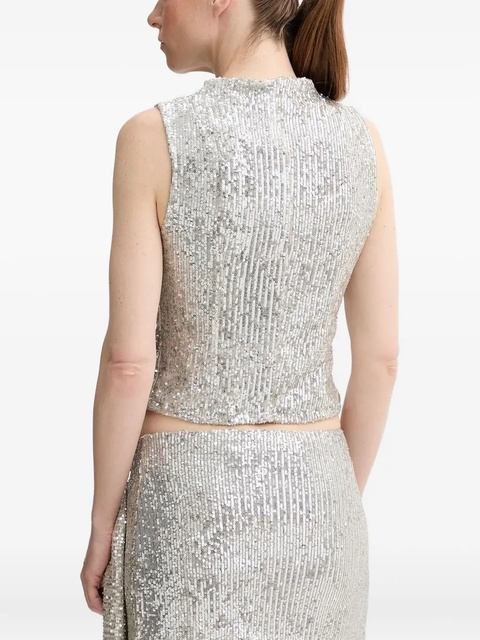 ALOHAS sequin high-neck blouse - Gold - zdjęcie produktu nr 1