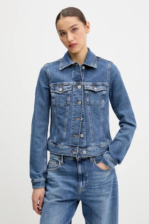 Tommy Jeans kurtka jeansowa kolor niebieski przejściowa DW0DW20120 - zdjęcie produktu nr 1