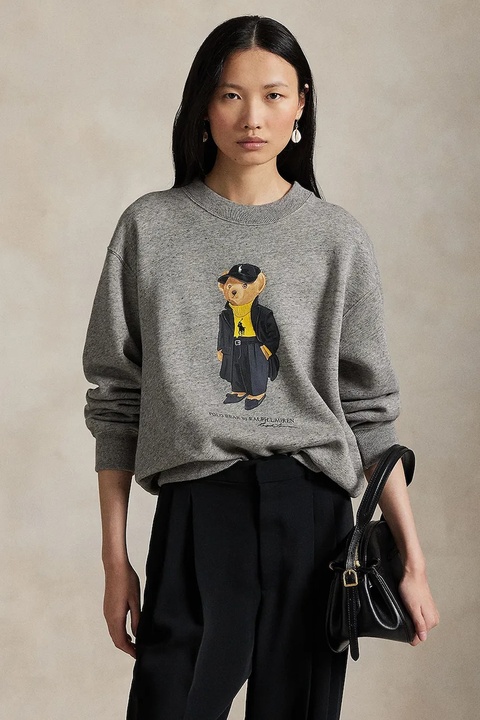 Polo Ralph Lauren bluza damska kolor szary z nadrukiem 211A87104 - zdjęcie produktu nr 1