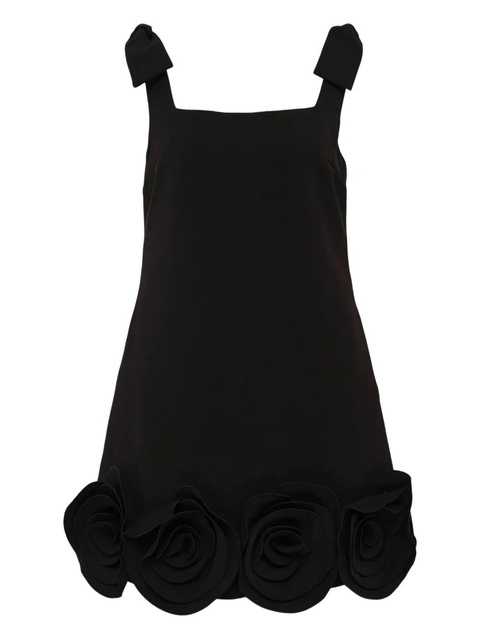 Self-Portrait floral-appliqué mini dress - Black - zdjęcie produktu nr 1