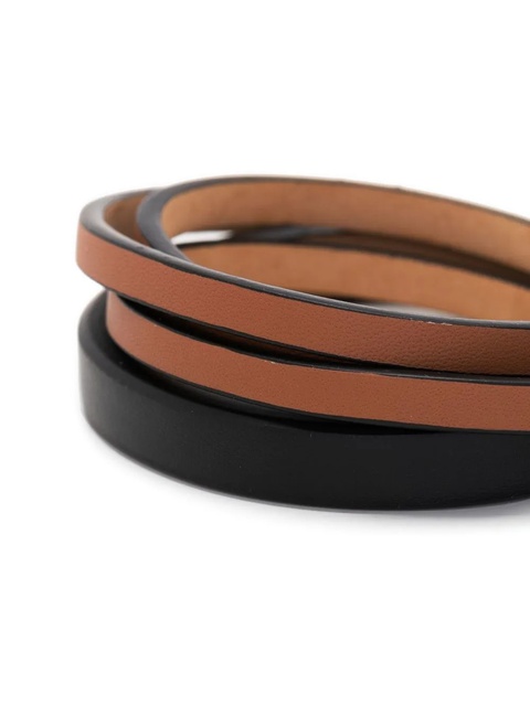 LOEWE Double leather bracelet - Black - zdjęcie produktu nr 2