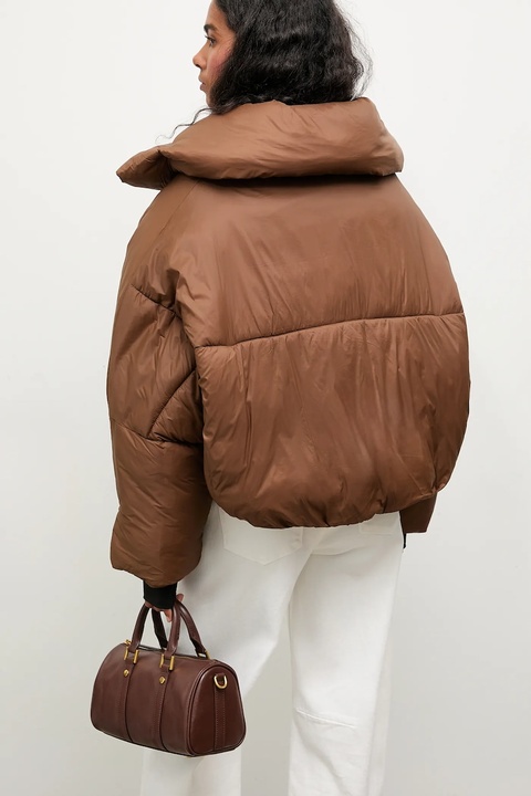 Answear.LAB kurtka kolor brązowy zimowa oversize - zdjęcie produktu nr 2