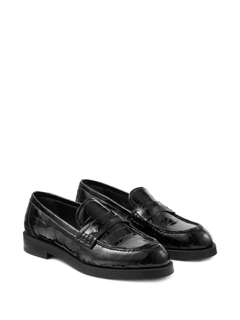 Jimmy Choo Ivy crocodile-embossed loafers - Black - zdjęcie produktu nr 1