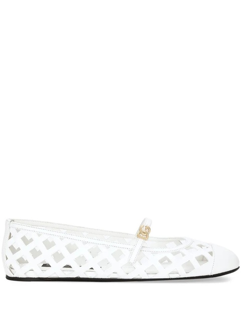 Dolce & Gabbana perforated leather ballerina shoes - White - zdjęcie produktu nr 1