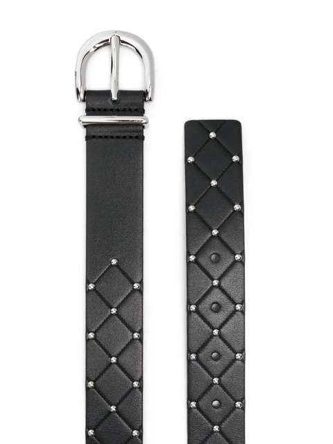 Maje quilted leather belt - Black - zdjęcie produktu nr 2