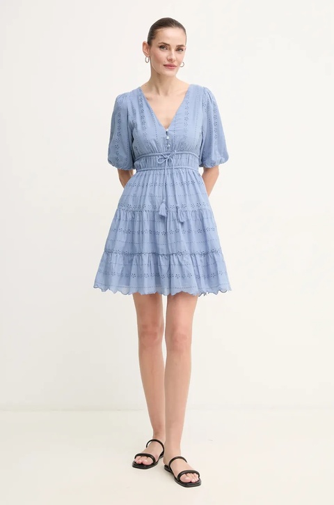 Pepe Jeans sukienka bawełniana DAY kolor niebieski mini rozkloszowana PL953694 - zdjęcie produktu nr 1