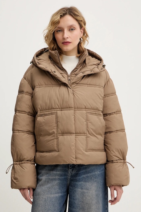 Guess kurtka NEW DAISY kolor brązowy zimowa W5BL43 W2902 - zdjęcie produktu nr 1