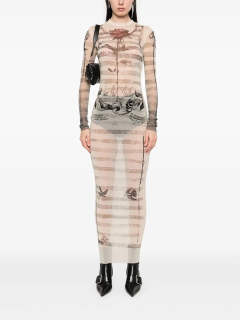 Jean Paul Gaultier Tattoo Marinière maxi dress - Neutrals - zdjęcie produktu nr 2