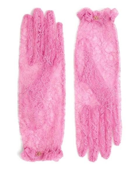 Valentino Garavani Vlogo Signature lace gloves - Pink - zdjęcie produktu nr 1