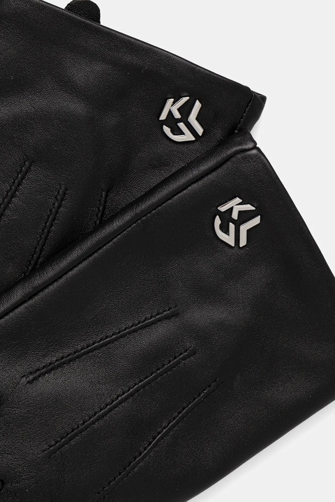Karl Lagerfeld Jeans rękawiczki skórzane damskie kolor czarny A4W33092 - zdjęcie produktu nr 2